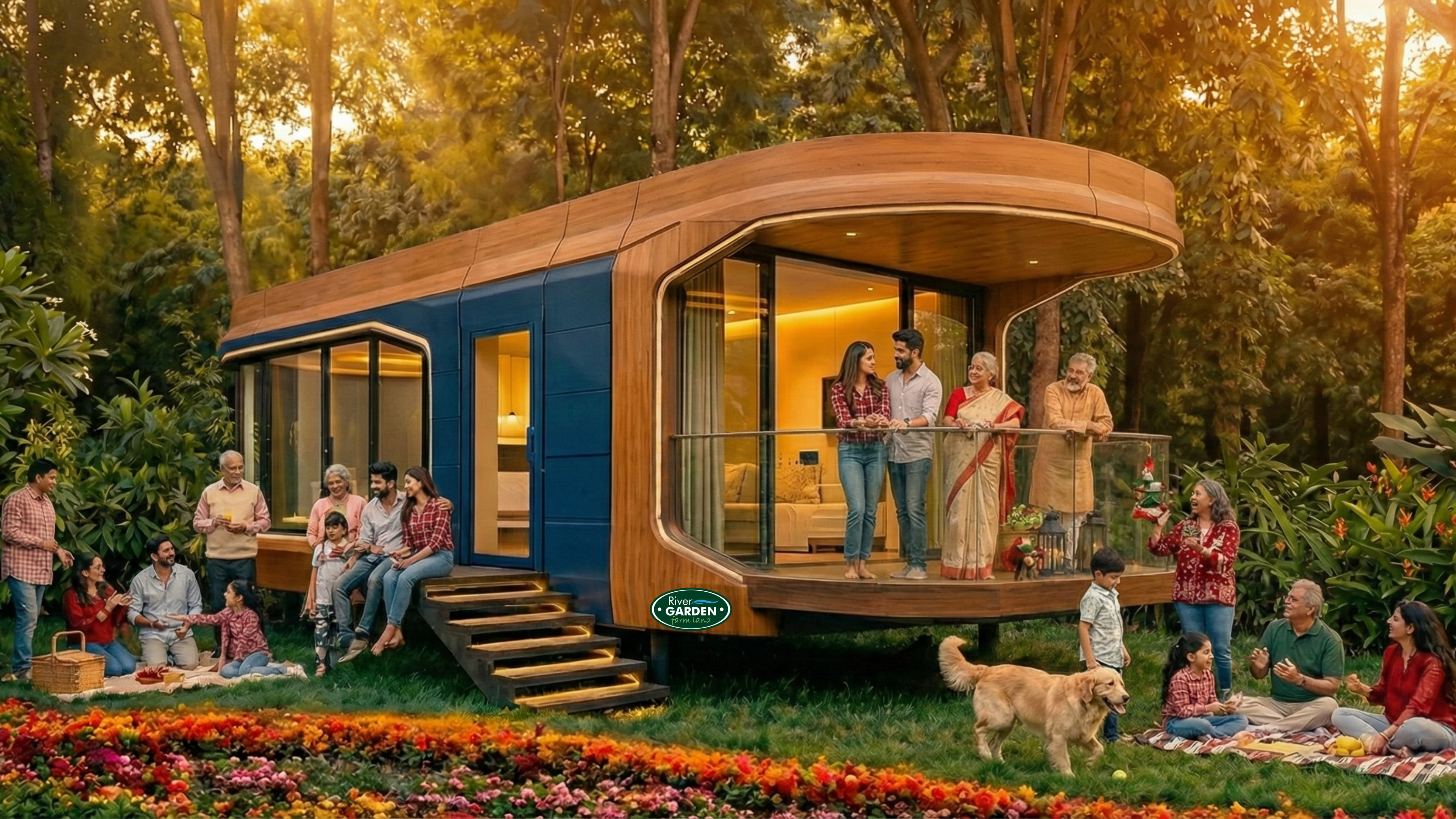 River Garden capsule homes and nature living